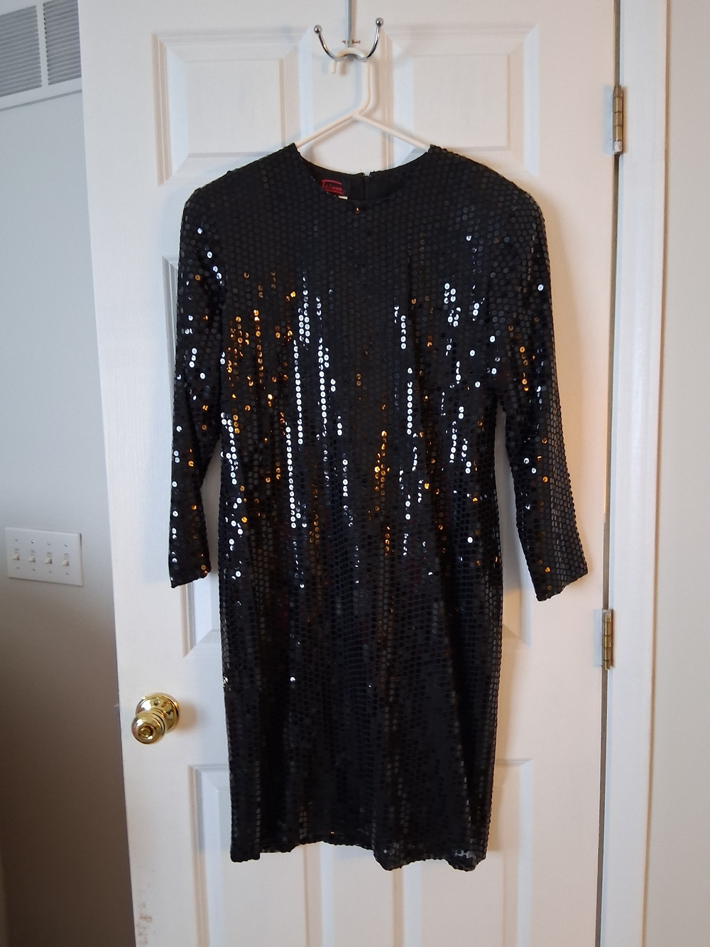 ICINOO VTG Black Sequin Cocktail Shift Dress